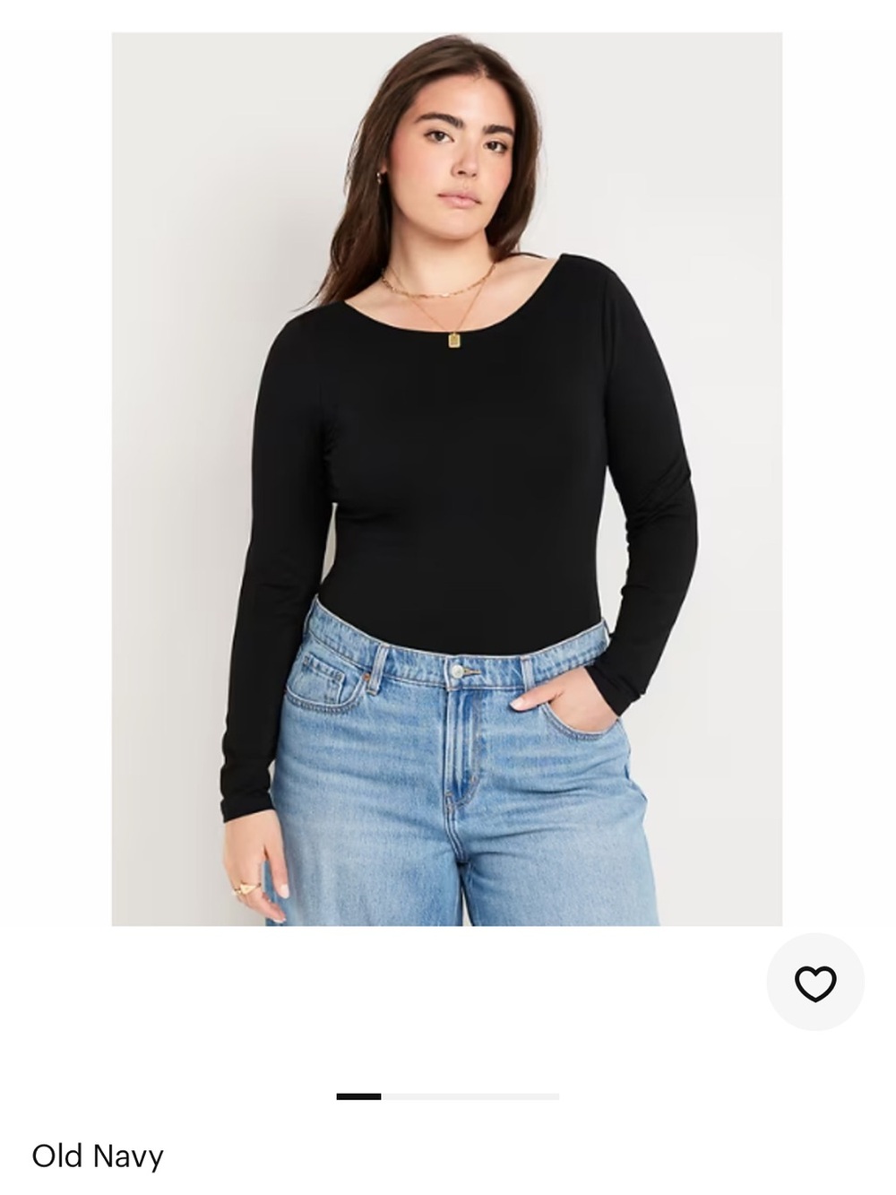 Old Navy Black Long-Sleeve Scoop Neck Bodysuit